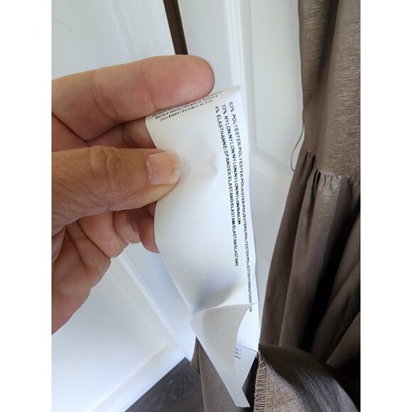 Joseph Ribkoff Light Brown Taffeta style button front sleeveless dress Size 12 - Picture 7 of 7